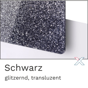 Acrylglas Glitter Schwarz
