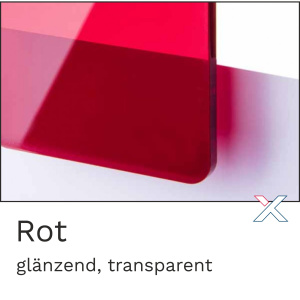 Acrylglas transparent Rot